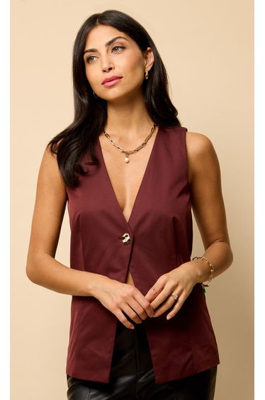 Cherry Accent Button Waistcoat