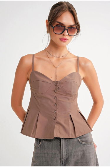Mixray Heart Collar Button-Up Blouse
