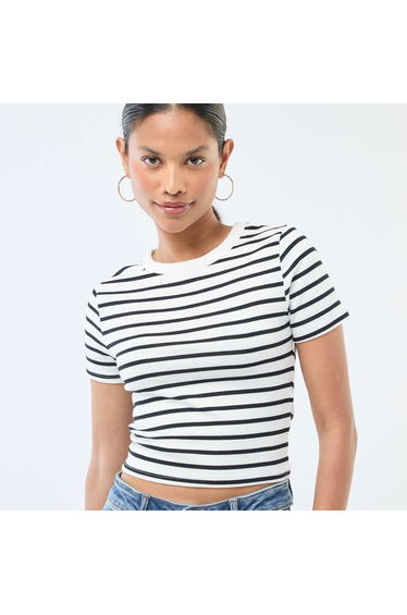 Printed Short-Sleeve T-Shirt with Design WHITE