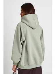 Raglan Seam Oversized Hoodie - washed khaki - 2