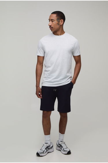 Relaxed Open Stitch Striped Knitted Short - black