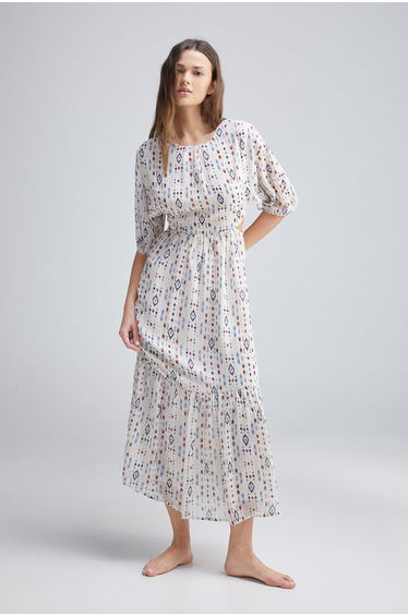 neckline midi dress