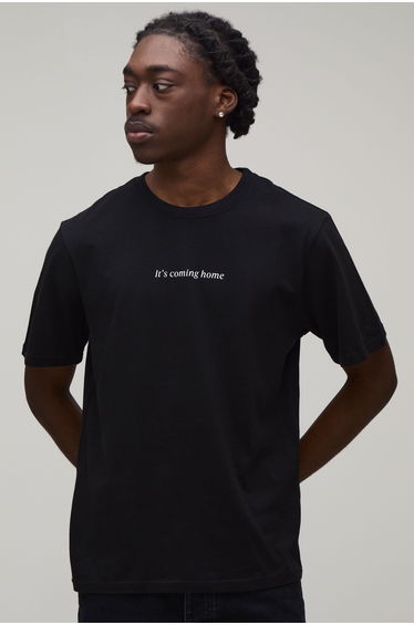 Regular It's Coming Home Print T-Shirt - black