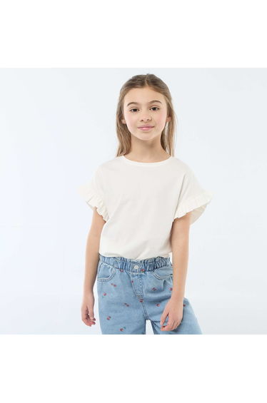 Flutter Sleeve T-shirt WHITE