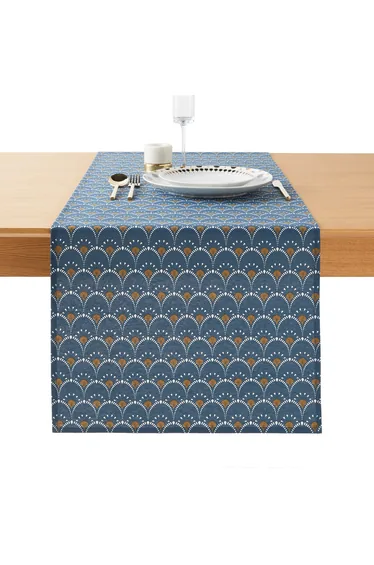 Mina Patterned Table Runner with Anti-Stain Treatment