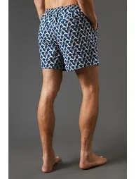 Joris Geo Seersucker Swimshort Blue - 2