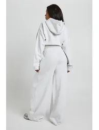 High Waist Pleat Detail Straight Leg Jogger - ash grey - 1