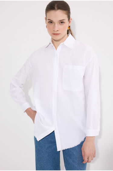 FRINGED VOILE SHIRT