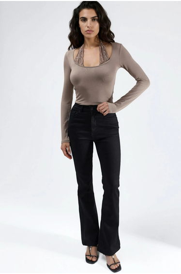 Lace Halter Neck Stretch Viscose Top