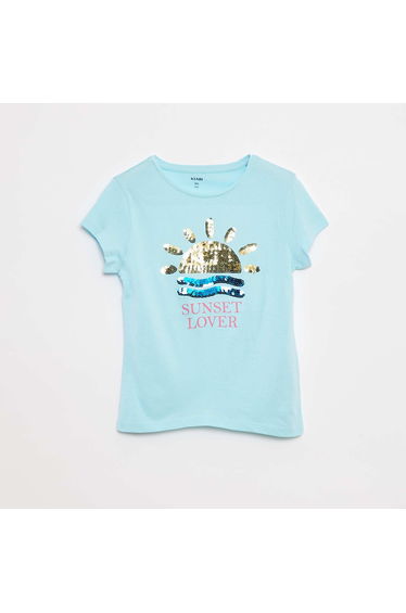 T-shirt with printed design BLUE