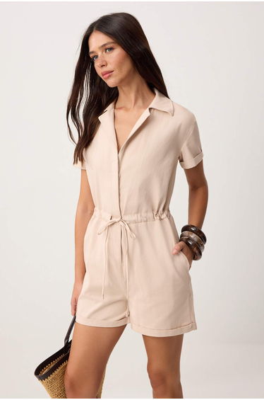Jumpsuit - Ecru - Regular fit