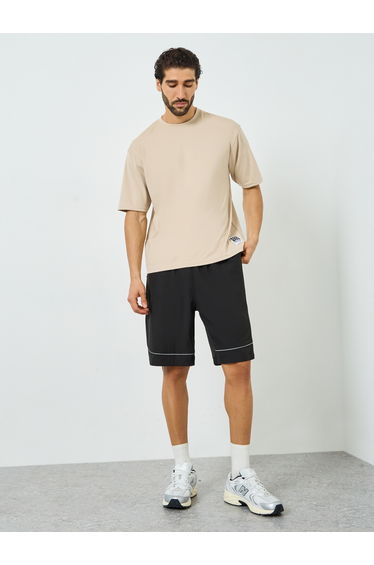 Men Cream Oversized Short Sleeve T-Shirt