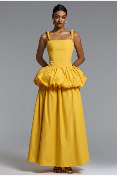 Sierra Classic Tailored Square Neck Puff Maxi Dress