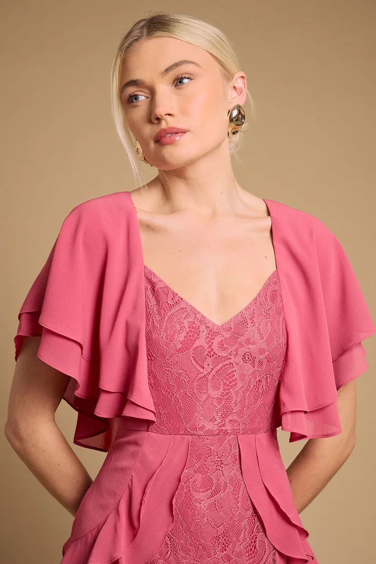 فستان ماكسي بشرائح دانتيل بكشكش - 3