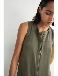 Topstitch Zip Jumpsuit - 1