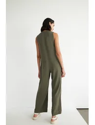 Topstitch Zip Jumpsuit - 2