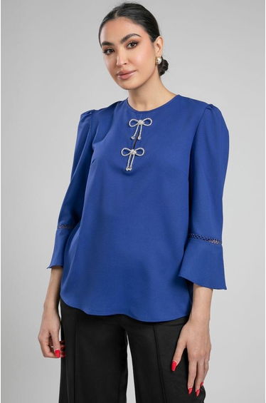 Embellished Bow Detail Blouse