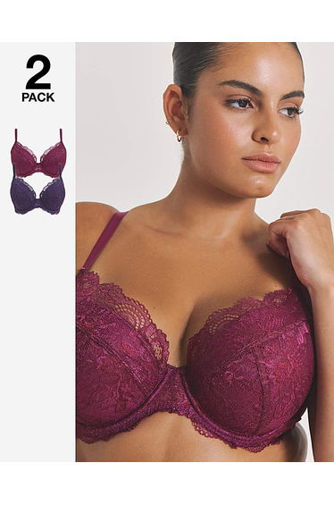 2 Pack Ella Plunge Wired Bras
