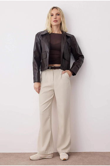 Pants - Cream - Wide leg