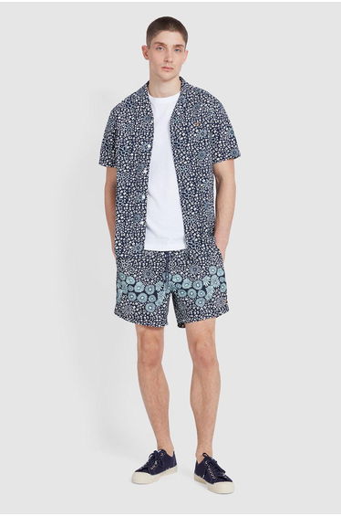 Colbert Flower Print Shorts Regular True Navy