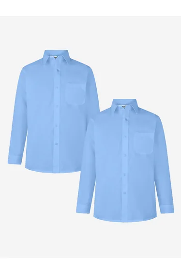 Zeco Boys School Long Sleeve Shirt Twin Pack in Blue