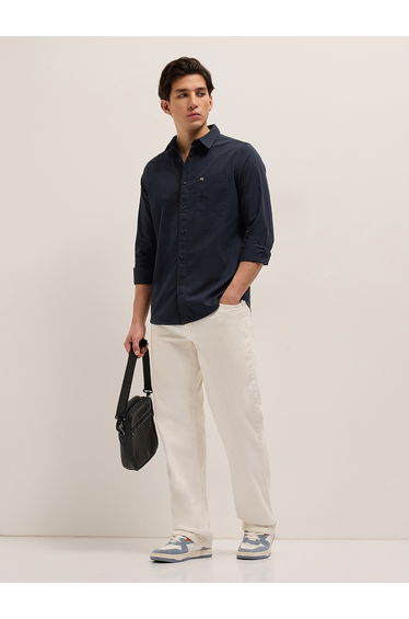 Men Cotton Solid Casual Shirt