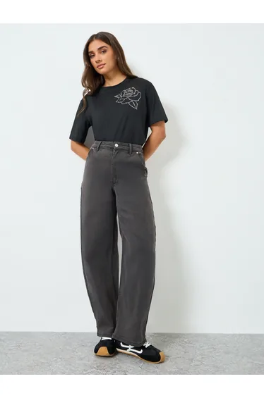 Women High Rise Barrel Fit Jeans