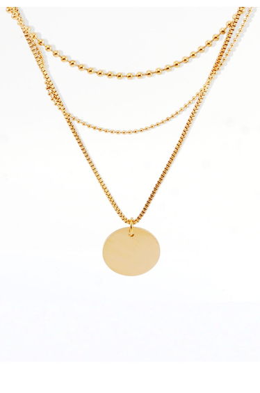 Triple-Layered Golden Coin Necklace