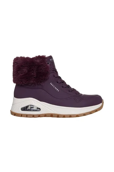 UNO RUGGED Faux Fur Collar Lace Up Sneaker Boot W/ Air-Cooled Mf Burgundy