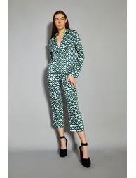 Glamorous Cream Multi Geo Flower Print Cropped Trousers