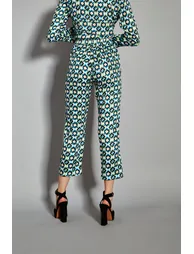 Glamorous Cream Multi Geo Flower Print Cropped Trousers - 1