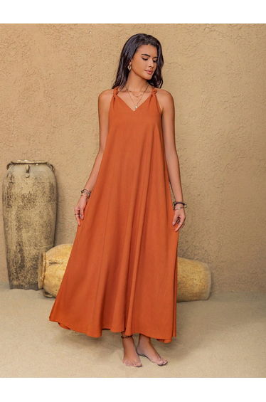 Solid Twist Cami Maxi Dress