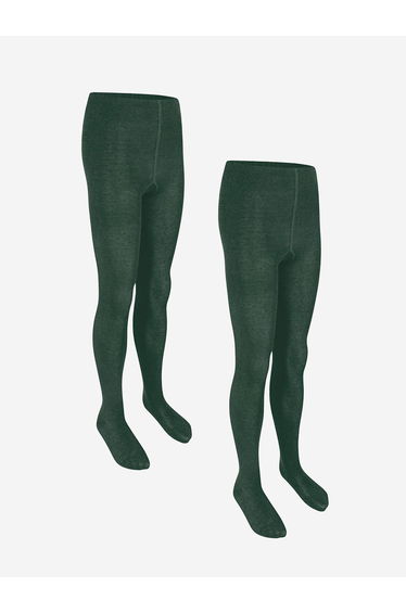 Zeco Girls School Cotton Tights (2 Pack) in Green