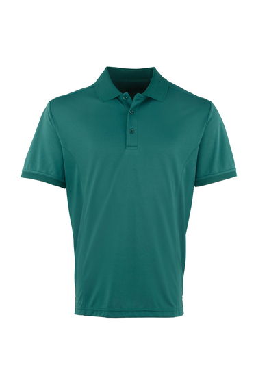 Premier Mens Coolchecker Pique Short Sleeve Polo T-Shirt - Bottle