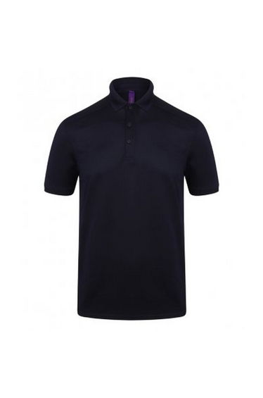 Henbury Mens Stretch Microfine Pique Polo Shirt - Oxford Navy