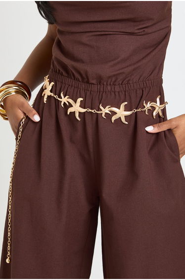 Starfish Detail Chain Belt - gold