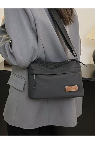 Crossbody Bag with Zip Closure and Adjustable Strap