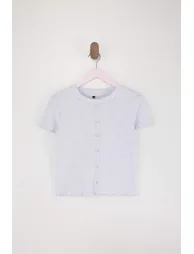 Gray Printed Knitted T-Shirt - 1
