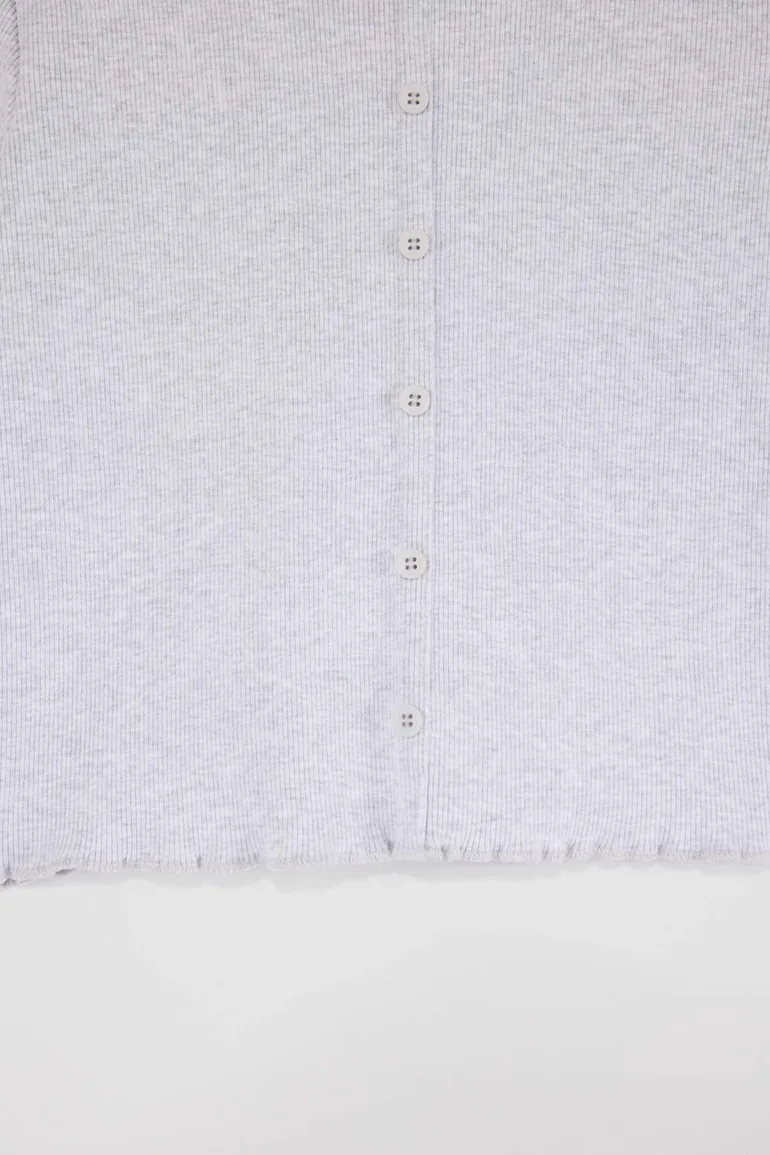 Gray Printed Knitted T-Shirt - 2