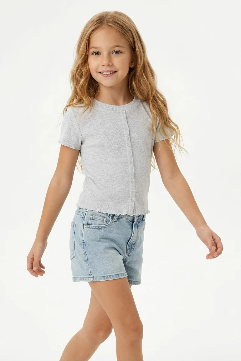 Gray Printed Knitted T-Shirt