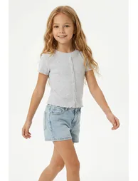 Gray Printed Knitted T-Shirt