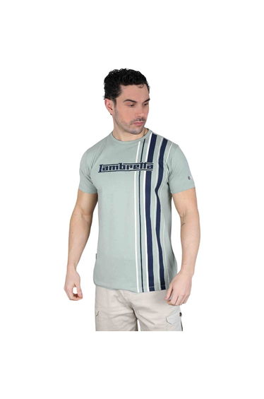 Lambretta Mens Racing Stripe T-Shirt - Iceberg Green