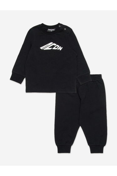 Baby Icon Logo Tracksuit in Black
