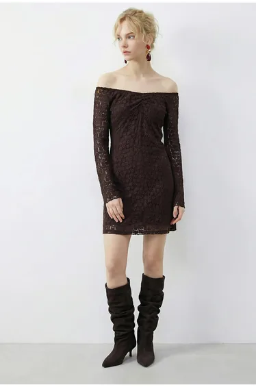 LUCCI Lace Off Shoulder Mini Dress