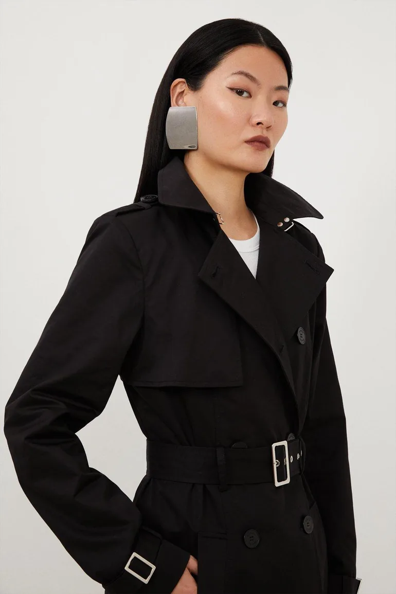 Tailored Classic Belted Trench Coat - 1