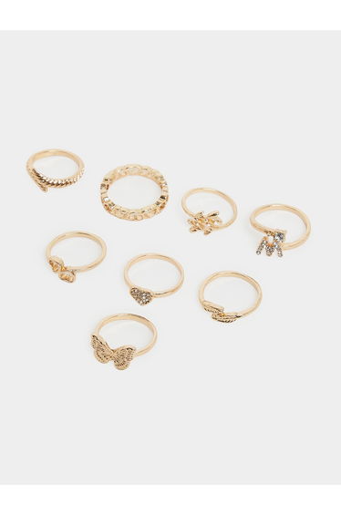 Pack of 8 - Embellished Rings