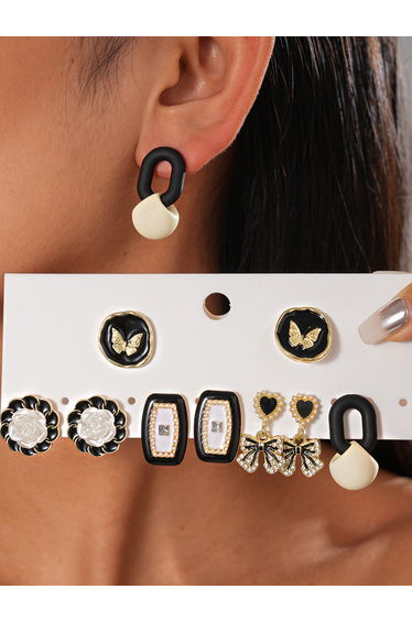 Set of 6 - Assorted Embellished Earrings