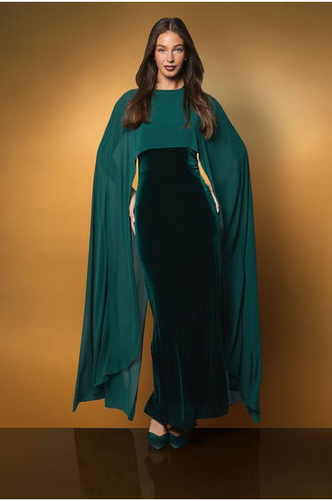 Velvet Cape Dress