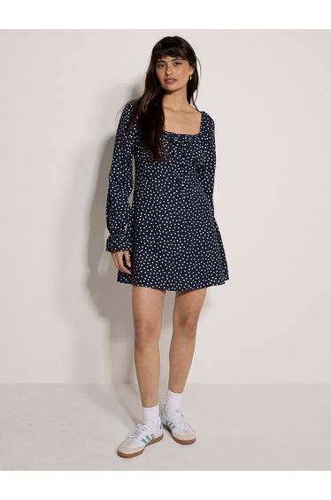 Polka Dot Milkmaid Mini Dress