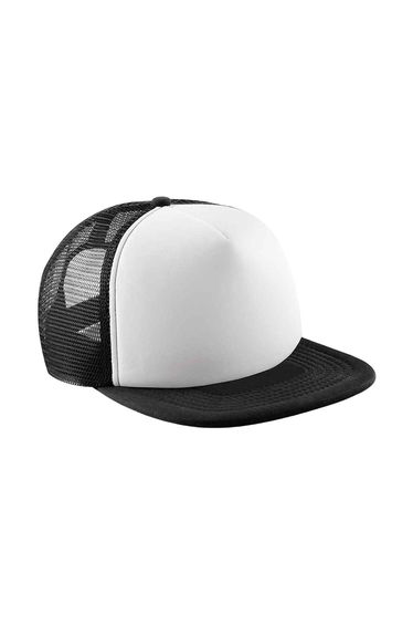 Beechfield Childrens/Kids Vintage Snapback Trucker Cap - Black/White